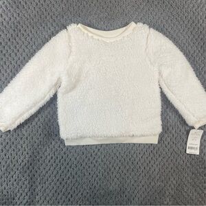 NWT Carter's Baby Girls' Sherpa Neck Crew Pullover White Size 24 Months‎